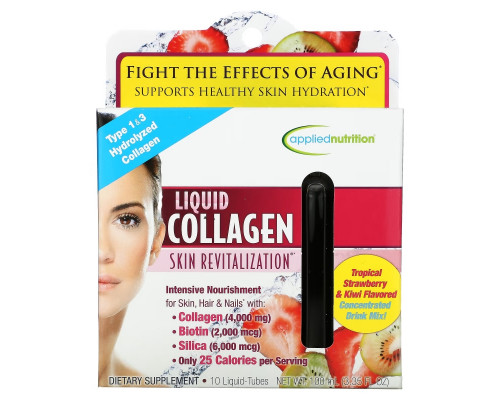 Irwin Naturals, Liquid Collagen, Skin Revitalization, Strawberry& Kiwi Flavored, 10 Liquid-Tubes, 10 ml Each Irwin Naturals, Liquid Collagen, Skin Revitalization, Strawberry& Kiwi Flavored, 10 Liquid-Tubes, 10 ml Each
