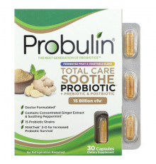 Пребиотики и пробиотики Probulin, Total Care Soothe пробиотик + пребиотик и постбиотик, 15 млрд КОЕ, 30 капсул