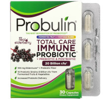 Probulin, Total Care Immune Probiotic + Prebiotic & Postbiotic with Real Elderberry, 20 Billion CFU, 30 Capsules