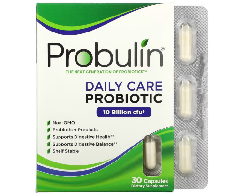Probulin, Daily Care, Probiotic, 10 Billion CFU, 30 Capsules Probulin, Daily Care, Probiotic, 10 Billion CFU, 30 Capsules