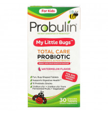 Probulin, For Kids, My Little Bugs, Total Care Probiotic + Prebiotic & Postbiotic, Watermelon , 30 Chewable Tablets