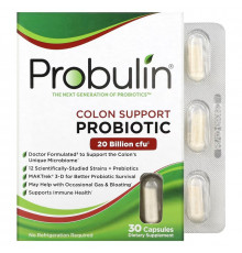 Probulin, Поддержка толстого кишечника, пробиотик, 30 капсул
