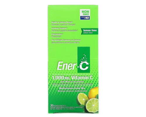 Ener-C, Витамин C, шипучий растворимый порошок для напитка со вкусом лимона и лайма, 30 пакетиков, 10,1 унции (285,6 г) Ener-C, Витамин C, шипучий растворимый порошок для напитка со вкусом лимона и лайма, 30 пакетиков, 10,1 унции (285,6 г)