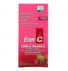 Ener-C, Витамин C, шипучий растворимый порошок для напитка со вкусом малины, 30 пакетиков, 9,8 унции (277 г)