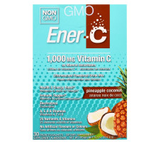 Ener-C, Витамин C, шипучий растворимый порошок для напитка со вкусом ананаса и кокоса, 30 пакетиков, 9,7 унции (274,8 г)