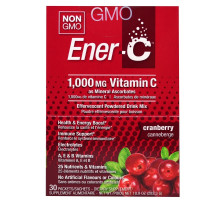Ener-C, Витамин C, шипучий растворимый порошок для напитка со вкусом клюквы, 30 пакетиков, 10,0 унций (282,3 г)