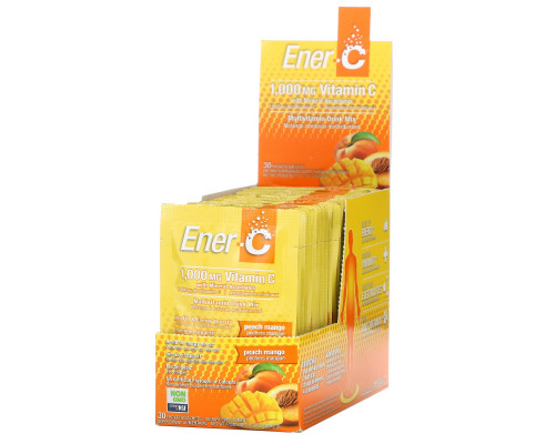 Ener-C, Витамин C, Шипучая растворимая смесь для приготовления напитка, Персик и манго, 30 пакетов, 10,2 унции (289,2 г) Ener-C, Витамин C, Шипучая растворимая смесь для приготовления напитка, Персик и манго, 30 пакетов, 10,2 унции (289,2 г)