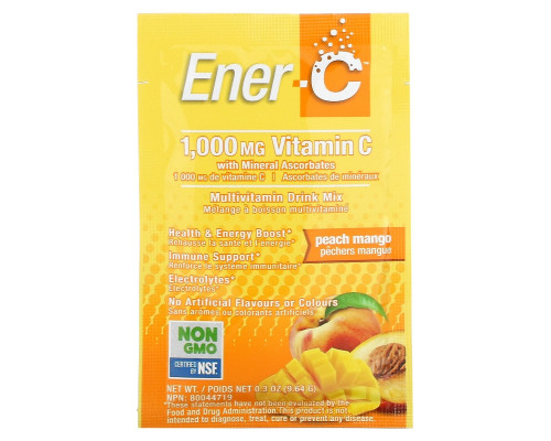 Ener-C, Витамин C, Шипучая растворимая смесь для приготовления напитка, Персик и манго, 30 пакетов, 10,2 унции (289,2 г) Ener-C, Витамин C, Шипучая растворимая смесь для приготовления напитка, Персик и манго, 30 пакетов, 10,2 унции (289,2 г)