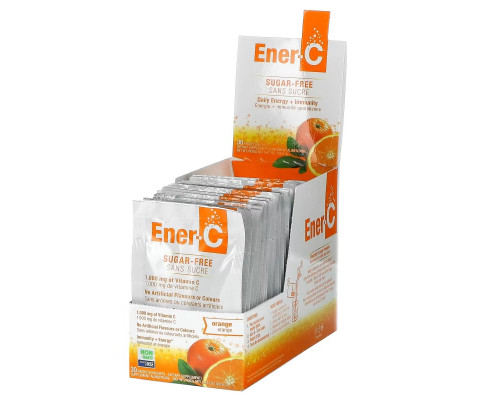 Ener-C, Vitamin C, Multivitamin Drink Mix, Sugar Free, Orange, 1,000 mg, 30 Packets, 0.2 oz (5.35 g) Each Ener-C, Vitamin C, Multivitamin Drink Mix, Sugar Free, Orange, 1,000 mg, 30 Packets, 0.2 oz (5.35 g) Each