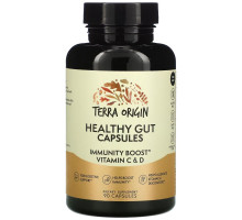 Terra Origin, Healthy Gut Capsules with Immunity Boost Vitamin C & D, 90 Capsules