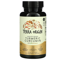 Terra Origin, Куркумин, куркумин и биоперин, 60 растительных капсул