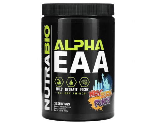 Аминокислоты NutraBio, Alpha EAA, New York Punch, 438 г (0,97 фунта) Аминокислоты NutraBio, Alpha EAA, New York Punch, 438 г (0,97 фунта)