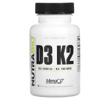 Nutrabio Labs, D3 K2, 60 Veggie Capsules