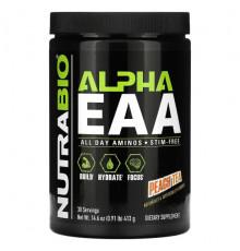 Аминокислоты NutraBio, Alpha EAA, персиковый чай, 413 г (0,91 фунта)