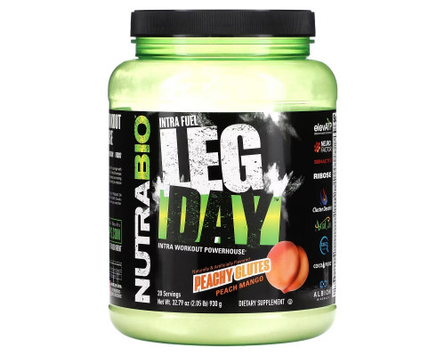 Nutrabio Labs, Intra Fuel, Leg Day, Intra Workout Powerhouse, Peachy Glutes Peach Mango, 2.05 lb (930 g) Nutrabio Labs, Intra Fuel, Leg Day, Intra Workout Powerhouse, Peachy Glutes Peach Mango, 2.05 lb (930 g)