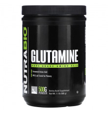 Аминокислоты NutraBio, Глютамин, 500 г (1,1 фунта)