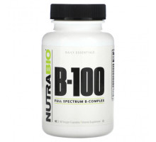 Витамины группы B NutraBio, B-100`` 90 растительных капсул