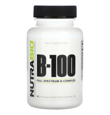Витамины группы B NutraBio, B-100`` 90 растительных капсул