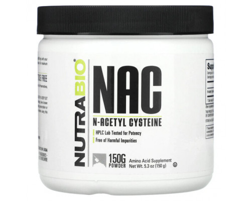 Аминокислоты NutraBio, NAC, N-ацетилцистеин, 150 г (5,3 унции) Аминокислоты NutraBio, NAC, N-ацетилцистеин, 150 г (5,3 унции)