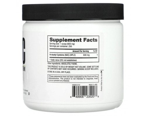 Аминокислоты NutraBio, NAC, N-ацетилцистеин, 150 г (5,3 унции) Аминокислоты NutraBio, NAC, N-ацетилцистеин, 150 г (5,3 унции)