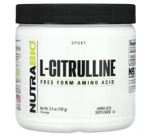 Аминокислоты NutraBio, L-цитруллин, аминокислота в свободной форме, 150 г (5,3 унции)