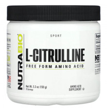 Аминокислоты NutraBio, L-цитруллин, аминокислота в свободной форме, 150 г (5,3 унции)