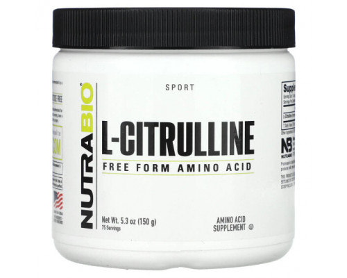 Аминокислоты NutraBio, L-цитруллин, аминокислота в свободной форме, 150 г (5,3 унции) Аминокислоты NutraBio, L-цитруллин, аминокислота в свободной форме, 150 г (5,3 унции)