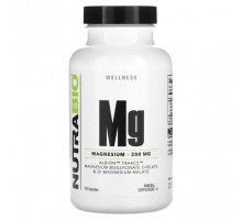 Магний NutraBio, Магний, 100 мг, 120 капсул