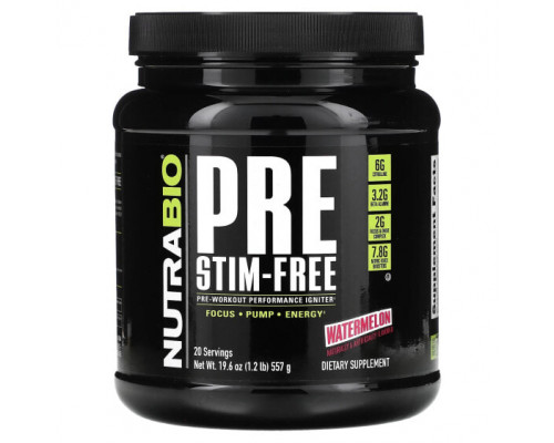Аминокислоты NutraBio, Pre-Workout Performance Igniter, без стимуляторов, с арбузом, 557 г (1,2 фунта) Аминокислоты NutraBio, Pre-Workout Performance Igniter, без стимуляторов, с арбузом, 557 г (1,2 фунта)
