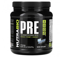 Аминокислоты NutraBio, Pre-Workout Performance Igniter, с синей малиной, 573 г (1,26 фунта)