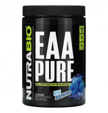 Аминокислоты NutraBio, EAA Pure, голубая малина, 393 г (0,87 фунта)