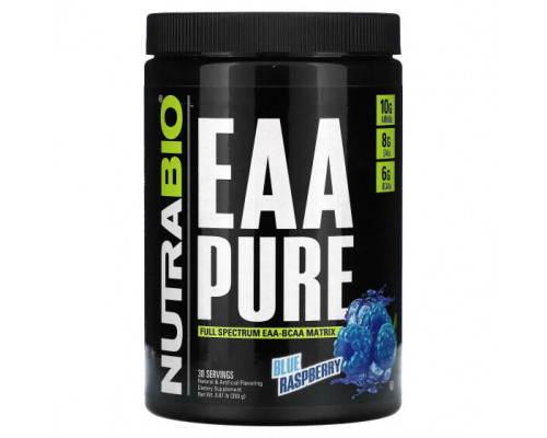 Аминокислоты NutraBio, EAA Pure, голубая малина, 393 г (0,87 фунта) Аминокислоты NutraBio, EAA Pure, голубая малина, 393 г (0,87 фунта)