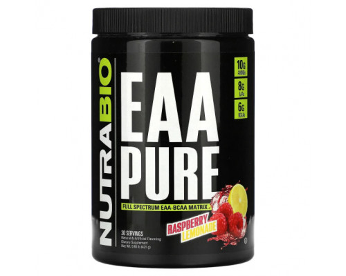 Аминокислоты NutraBio, EAA Pure, малиновый лимонад, 421 г (0,93 фунта) Аминокислоты NutraBio, EAA Pure, малиновый лимонад, 421 г (0,93 фунта)