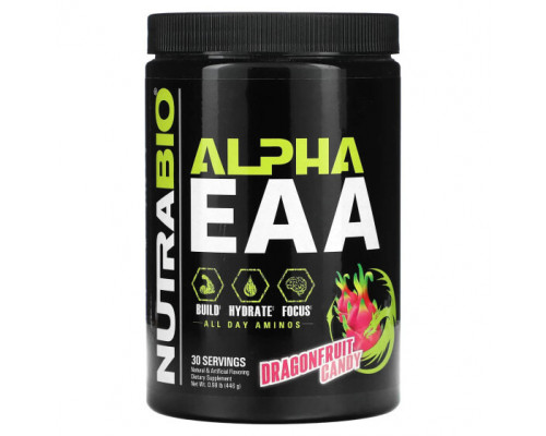 Аминокислоты NutraBio, Alpha EAA, конфеты из драконьего фрукта, 446 г (0,98 фунта) Аминокислоты NutraBio, Alpha EAA, конфеты из драконьего фрукта, 446 г (0,98 фунта)