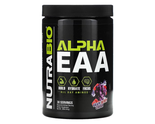 Nutrabio Labs, Alpha EAA, Grape Berry Crush, 0.98 lb (444 g) Nutrabio Labs, Alpha EAA, Grape Berry Crush, 0.98 lb (444 g)