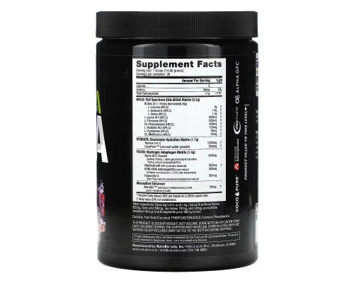 Nutrabio Labs, Alpha EAA, Grape Berry Crush, 0.98 lb (444 g) Nutrabio Labs, Alpha EAA, Grape Berry Crush, 0.98 lb (444 g)