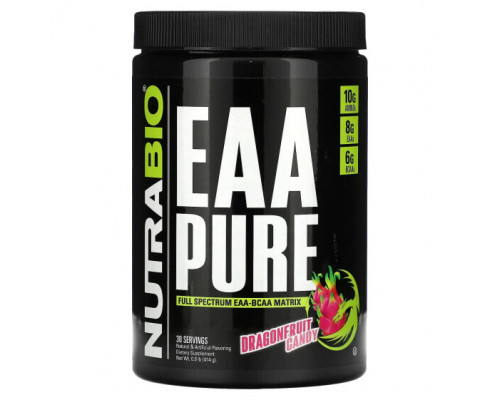 Аминокислоты NutraBio, EAA Pure, конфеты из драконьего фрукта, 414 г (0,9 фунта) Аминокислоты NutraBio, EAA Pure, конфеты из драконьего фрукта, 414 г (0,9 фунта)