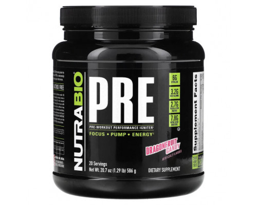 Аминокислоты NutraBio, Pre-Workout Performance Igniter, конфеты из драконьего фрукта, 586 г (1,29 фунта) Аминокислоты NutraBio, Pre-Workout Performance Igniter, конфеты из драконьего фрукта, 586 г (1,29 фунта)