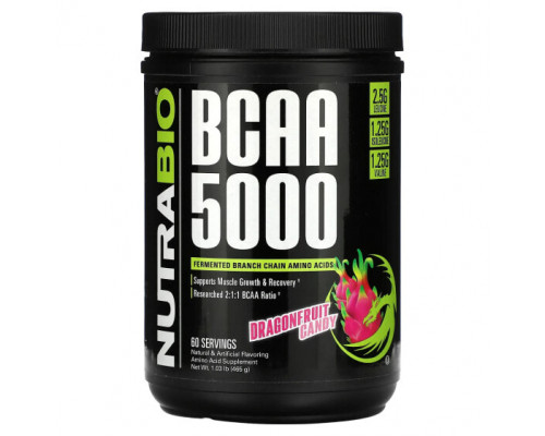 Аминокислоты NutraBio, BCAA 5000, конфеты из драконьего фрукта, 465 г (1,03 фунта) Аминокислоты NutraBio, BCAA 5000, конфеты из драконьего фрукта, 465 г (1,03 фунта)