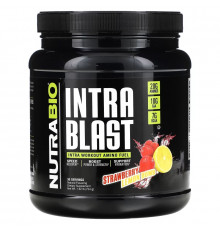 Nutrabio Labs, Intra Blast, заряд аминокислот для восстановления после тренировки, клубника с лимоном, 740 г