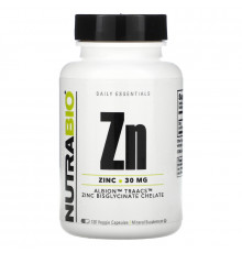 NutraBio Labs, Zn, Zinc, 30 mg, 120 Veggie Capsules