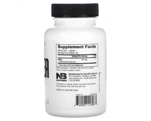 Мужское здоровье NutraBio, ДГЭА, 100 мг, 60 капсул Мужское здоровье NutraBio, ДГЭА, 100 мг, 60 капсул