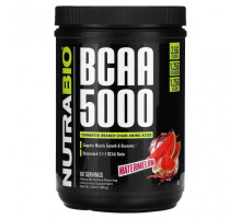 Аминокислоты NutraBio, BCAA 5000, арбуз, 380 г (0,84 фунта)