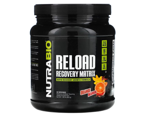 Nutrabio Labs, Reload Recovery Matrix, Orange Mango, 1.83 lb (829 g) Nutrabio Labs, Reload Recovery Matrix, Orange Mango, 1.83 lb (829 g)