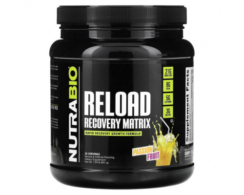 Аминокислоты NutraBio, Reload Recovery Matrix, маракуйя, 831 г (1,83 фунта) Аминокислоты NutraBio, Reload Recovery Matrix, маракуйя, 831 г (1,83 фунта)