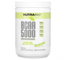 Аминокислоты NutraBio, BCAA 5000, лимонад, 418 г (0,9 фунта 14,8 унции)