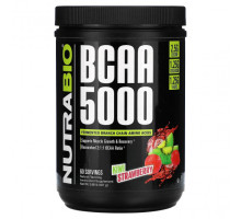 Аминокислоты NutraBio, BCAA 5000, киви и клубника, 401 г (0,88 фунта)