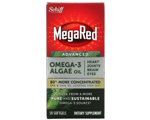 Schiff, MegaRed, Advanced Omega-3 Algae Oil, 50 Softgels Schiff, MegaRed, Advanced Omega-3 Algae Oil, 50 Softgels