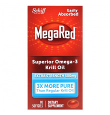 Рыбий жир и Омега 3, 6, 9 Schiff, MegaRed, превосходное масло криля с омега-3, повышенная сила действия, 500 мг, 90 мягких таблеток