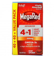 Schiff, MegaRed, Advanced 4 In 1, 500 mg, 80 Softgels